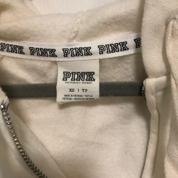 VS PINK Cream Zip Up Hoodie - Picture 4 of 5